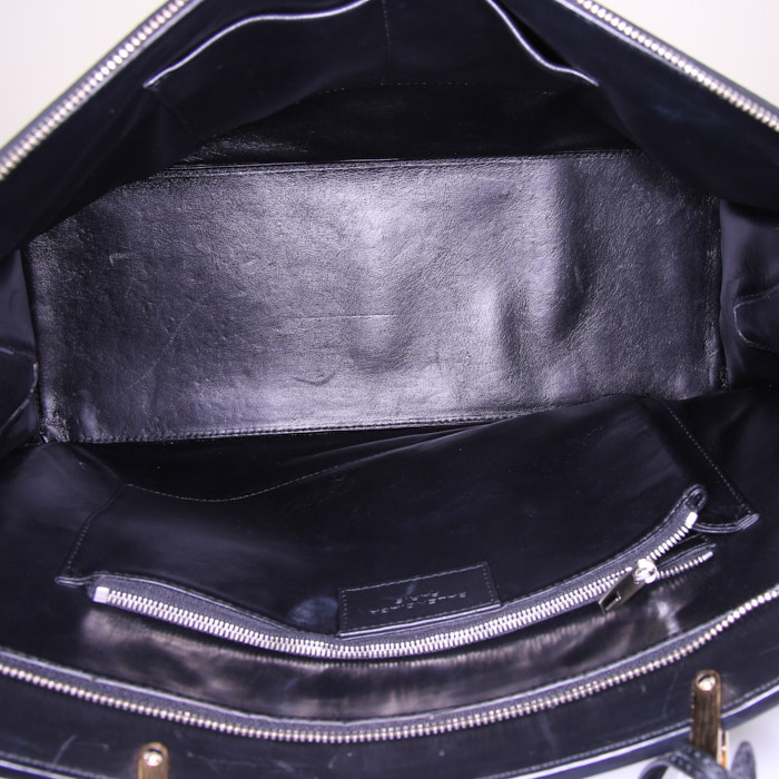 Borsa Balenciaga Dix Cartable Zip in pelle nera - Detail D3