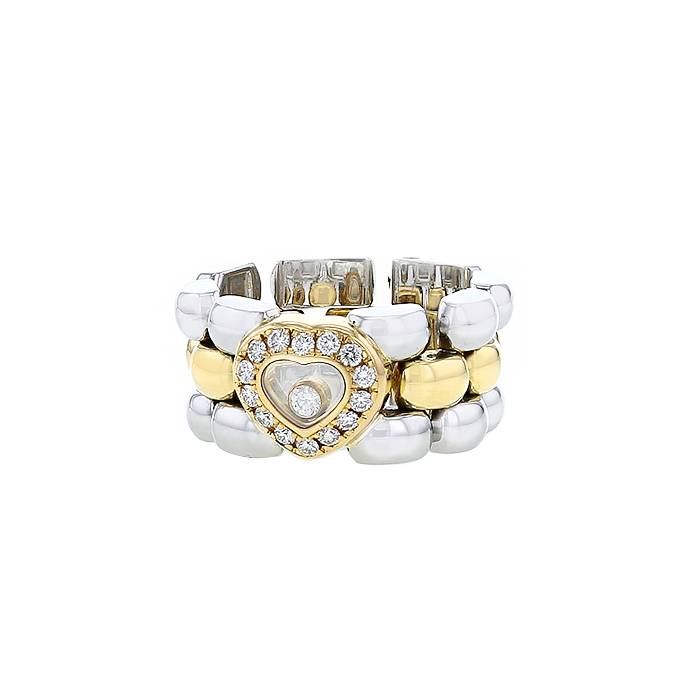 Sortija Chopard Happy Diamonds en oro amarillo,  acero y diamantes - 00pp
