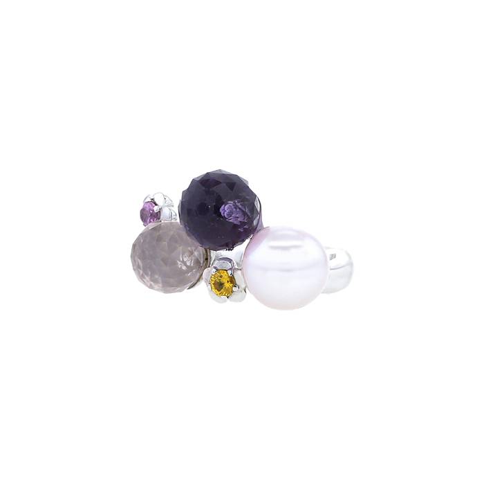 Chanel Mademoiselle medium model ring in white gold,  amethysts and pearl and in sapphires - 00pp
