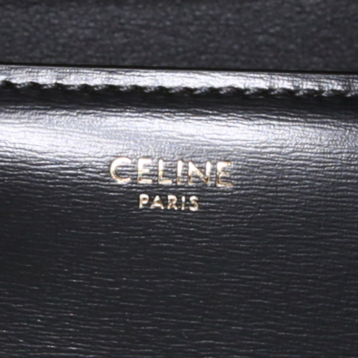 Sac bandoulière Celine Triomphe Teen en cuir noir - Detail D3