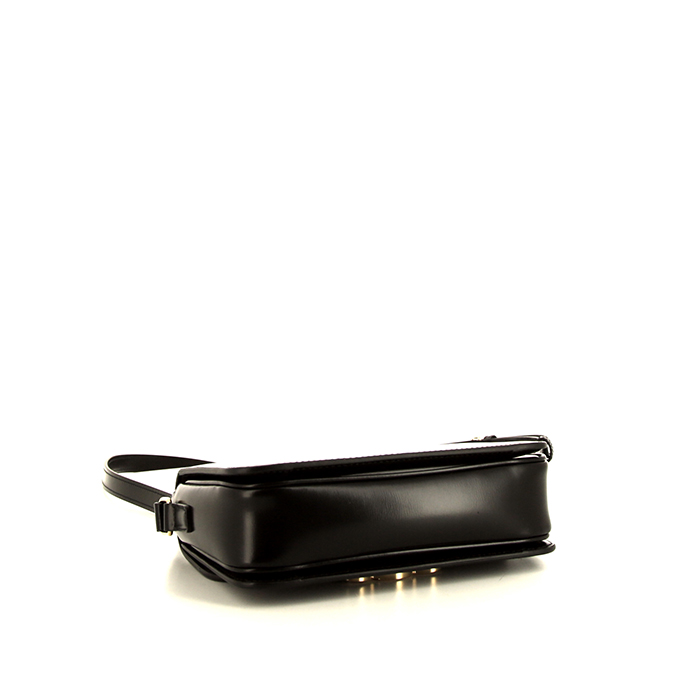 Borsa a tracolla Celine Triomphe Teen in pelle nera - Detail D4