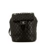Mochila Chanel en cuero acolchado negro - 360 thumbnail