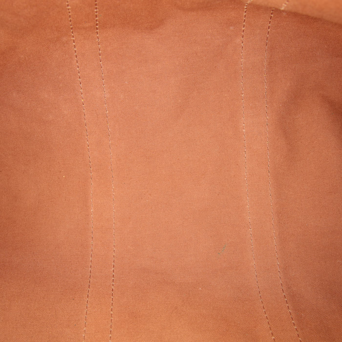 Louis Vuitton Keepall 50 cm travel bag in brown monogram canvas and natural leather - Detail D2