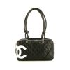 Bolso de mano Chanel Cambon en cuero acolchado negro y cuero blanco - 360 thumbnail