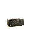 Chanel Cambon handbag in black quilted leather and white leather - Detail D4 thumbnail
