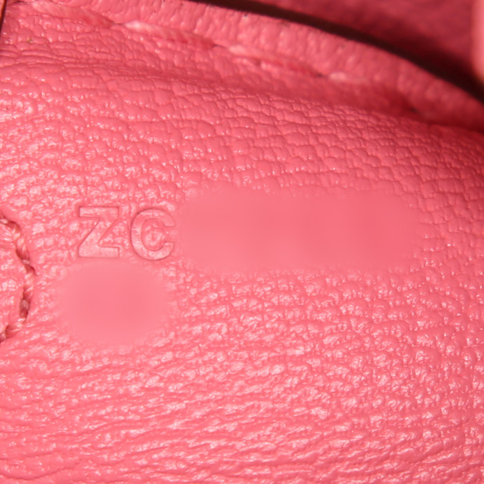 Bolso de mano Hermes Kelly 25 cm en cuero togo rosa Jaipur - Detail D5