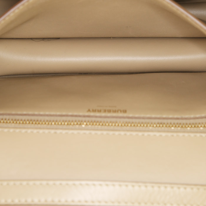 Borsa a tracolla Burberry TB in tela monogram beige arancione e rosa e pelle beige - Detail D2