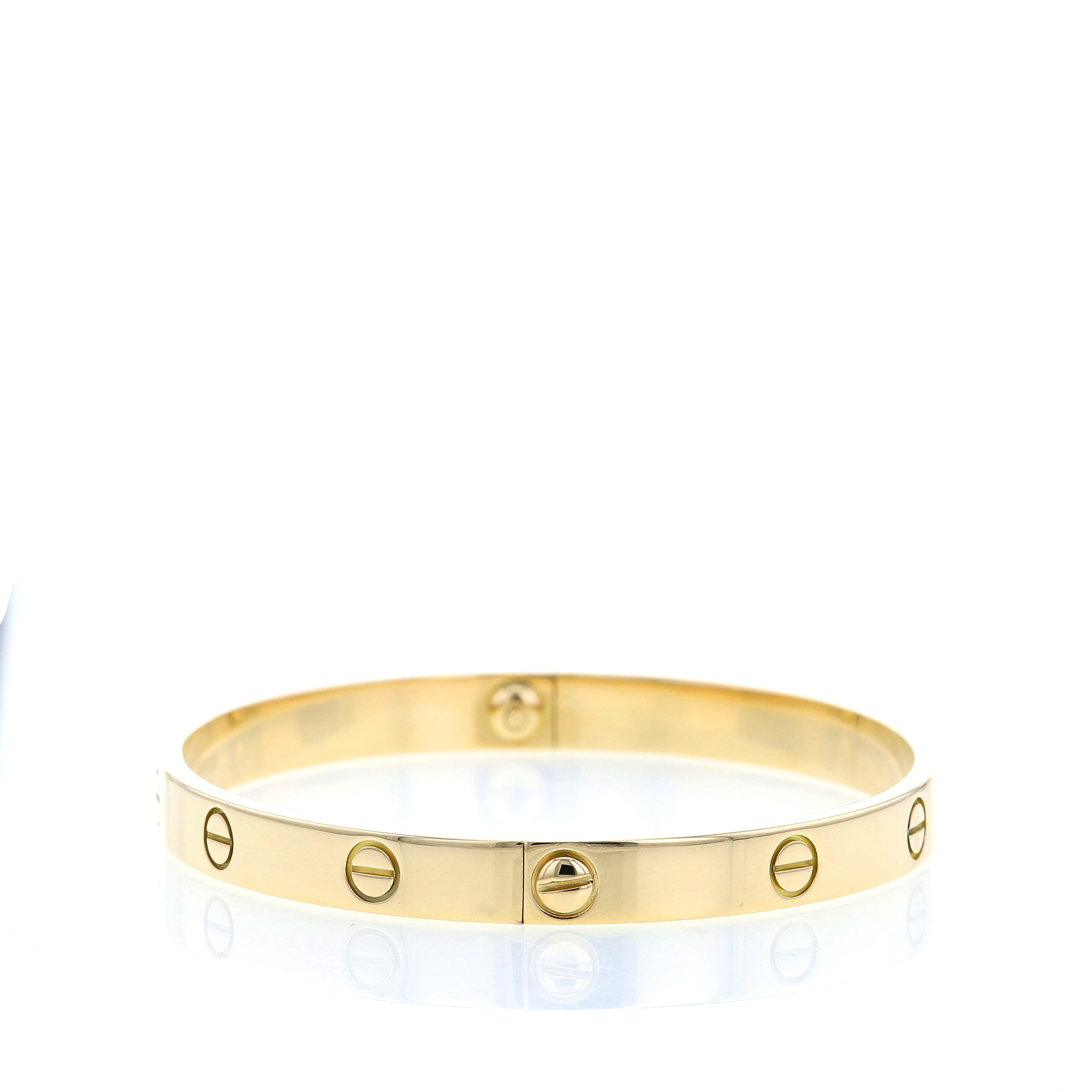 Bracelet Cartier Love en or jaune, taille 19 - Detail D4