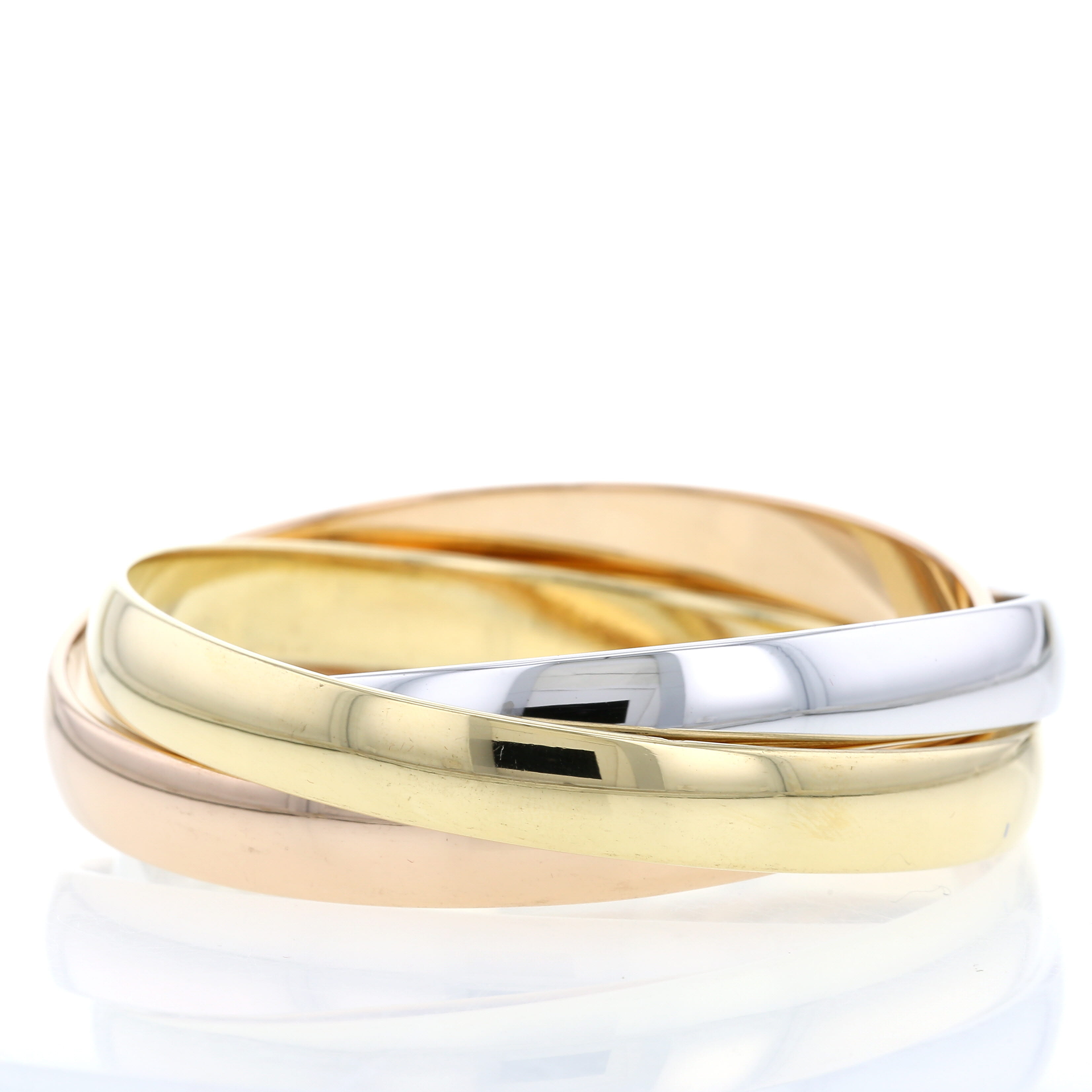 Brazalete Cartier Trinity modelo grande en 3 oros - Detail D1