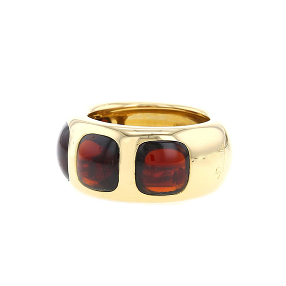 Pomellato Bisanzio ring in yellow gold and garnets - Detail D2