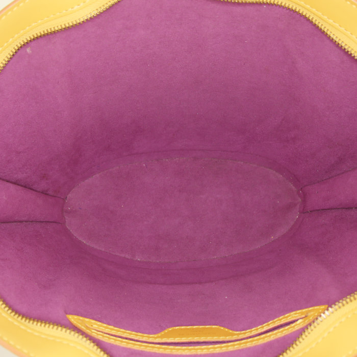 Sac à main Louis Vuitton Saint Jacques petit modèle en cuir épi jaune - Detail D2