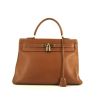 Hermes Kelly 35 cm handbag in gold Courchevel leather - 360 thumbnail