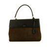 Saint Laurent Moujik handbag in black leather and brown suede - 360 thumbnail