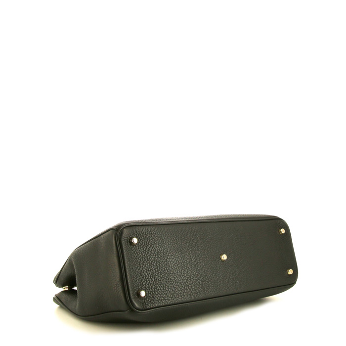 Dior Diorissimo large model shopping bag in black leather - Detail D5