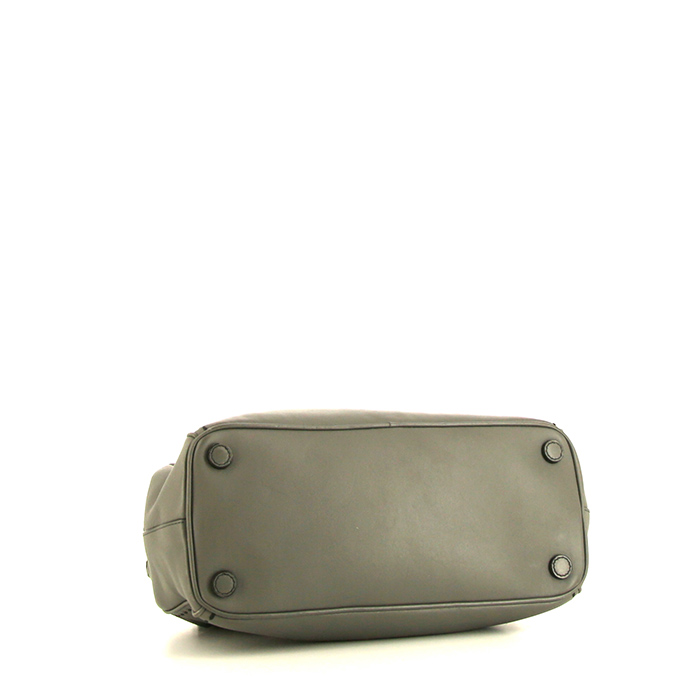 Prada Galleria handbag in grey leather - Detail D5