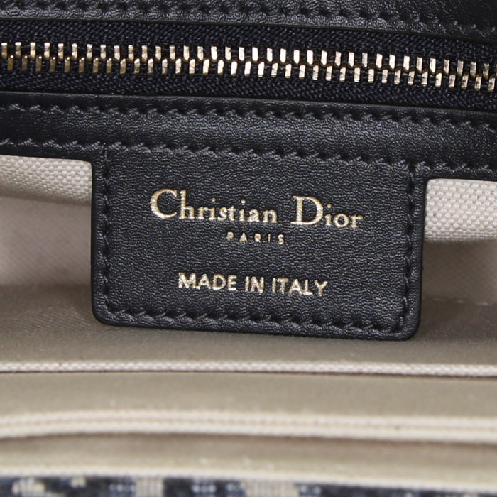Dior shoulder bag in blue monogram canvas Oblique - Detail D3