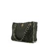 Chanel Grand Shopping shopping bag in grey leather and grey tweed - 00pp thumbnail