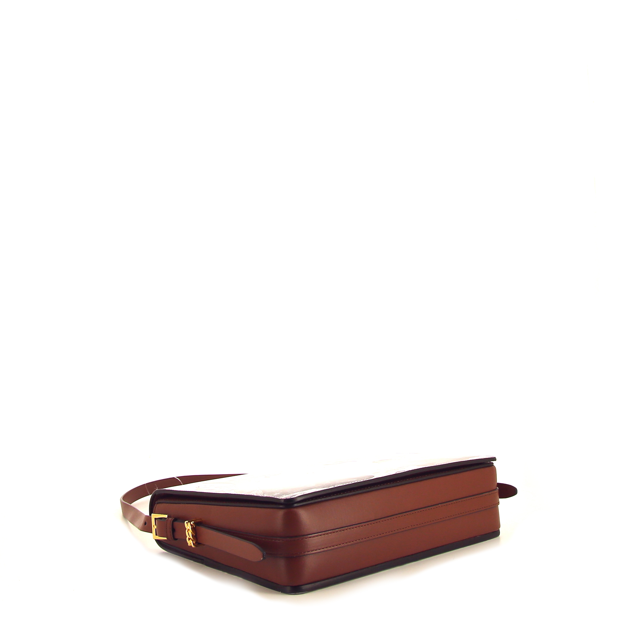 Borsa Burberry Grace in pelle bianca con decoro di animali e pelle marrone - Detail D4