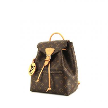 Sac à dos Louis Vuitton Montsouris Backpack petit modèle en toile monogram marron et cuir naturel