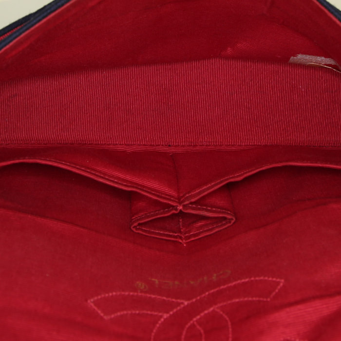 Borsa Chanel Timeless in jersey trapuntato blu marino - Detail D3