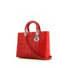 Borsa Dior Lady Dior modello grande in pelle cannage rossa - 00pp thumbnail