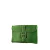 Hermes Jige pouch in green Courchevel leather - 00pp thumbnail