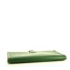 Pochette Hermes Jige in pelle Courchevel verde - Detail D4 thumbnail