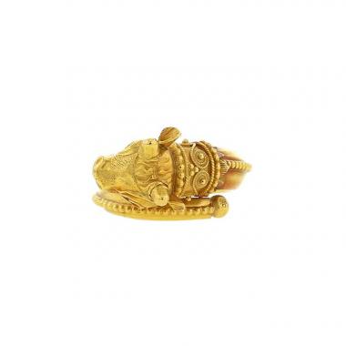 Lalaounis Animal Head ring in yellow gold