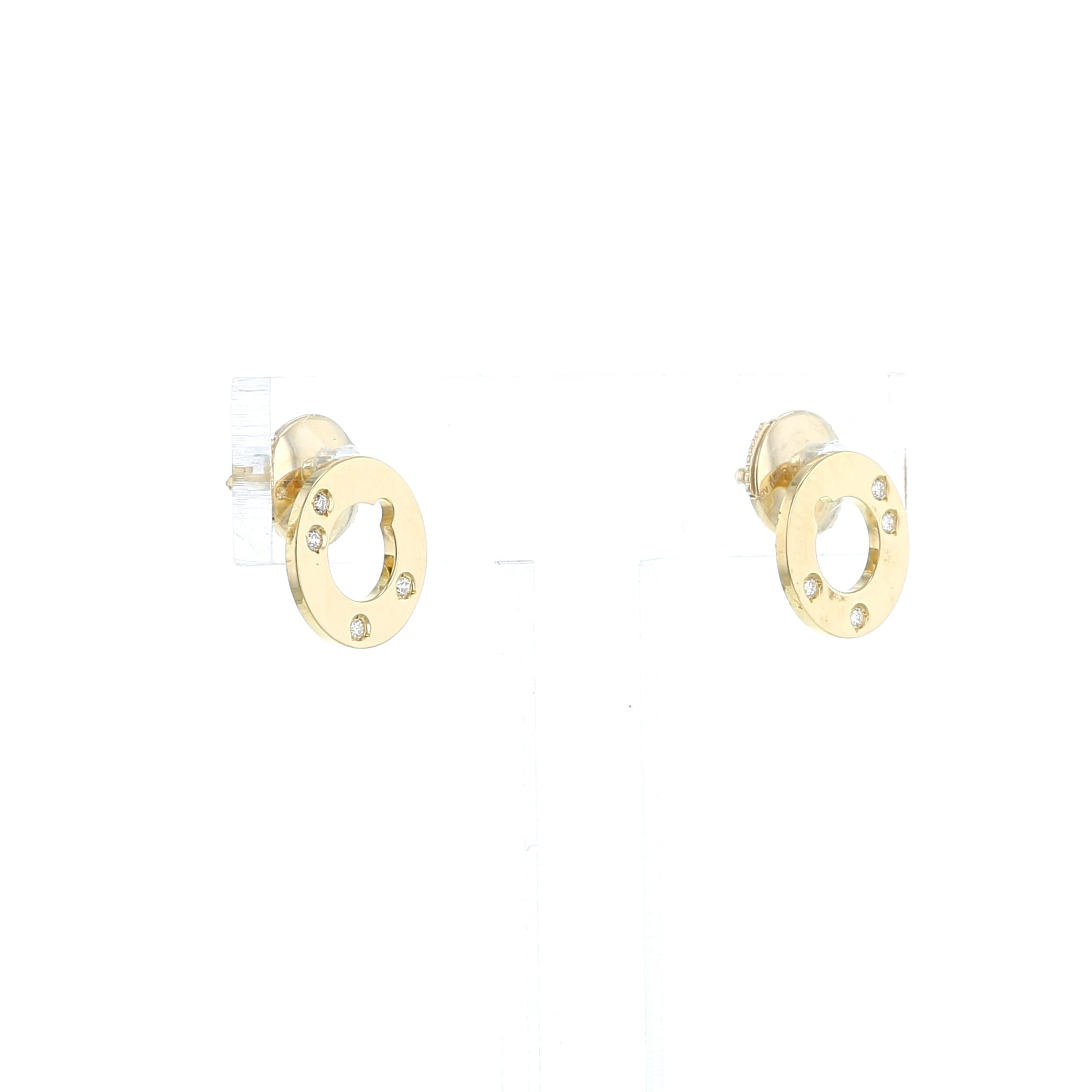 Paire de boucles d'oreilles Dinh Van Cible en or jaune et diamants