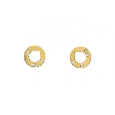 Dinh Van Cible earrings in yellow gold and diamonds