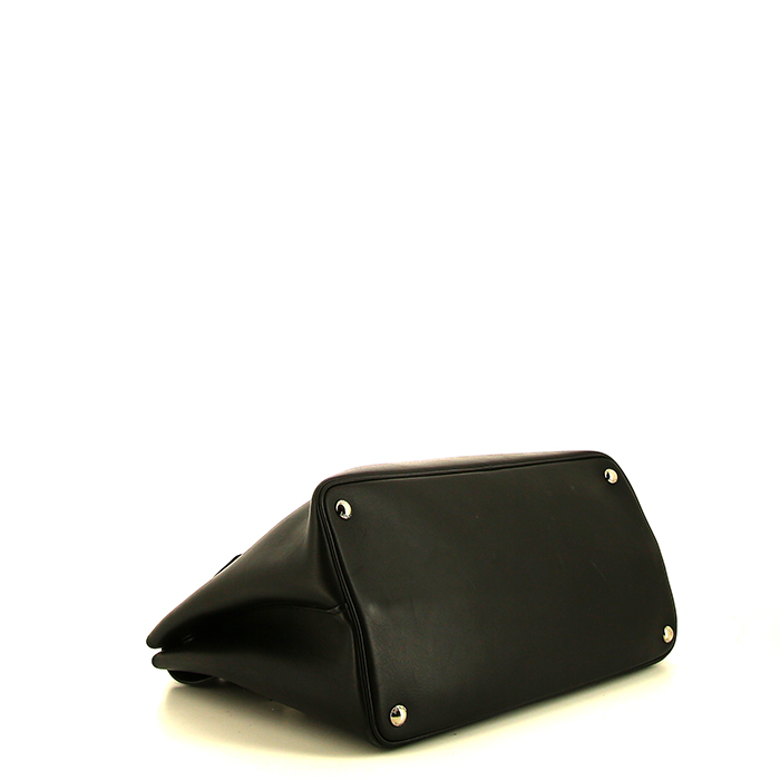 Bolso de mano Prada Vitello en cuero negro - Detail D5