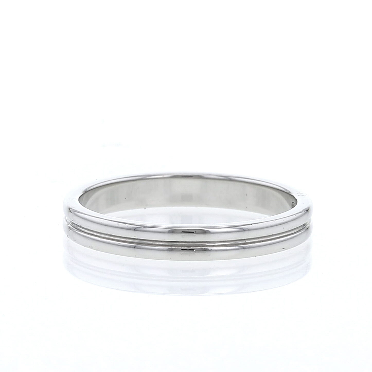 Fede nuziale Boucheron Godron modello piccolo in platino - Detail D1