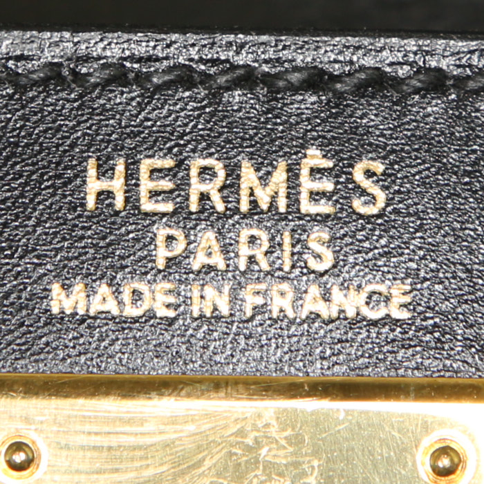 Hermes Kelly 32 cm handbag in black box leather - Detail D4