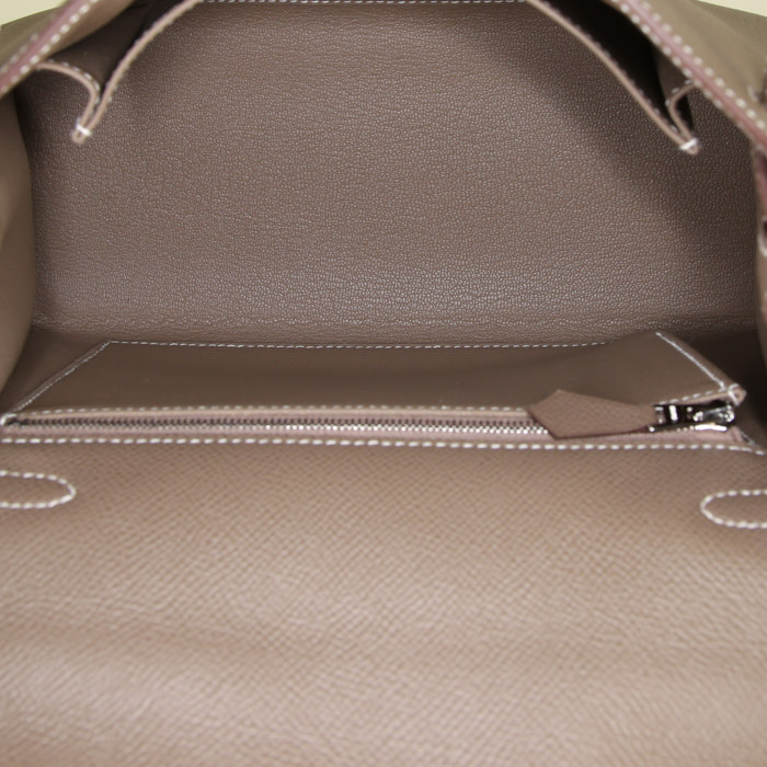 Hermes Kelly 25 cm handbag in etoupe epsom leather - Detail D3
