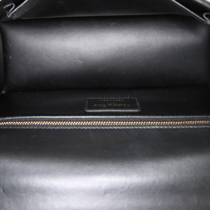 Bolso bandolera Dior 30 Montaigne en cuero granulado negro - Detail D3