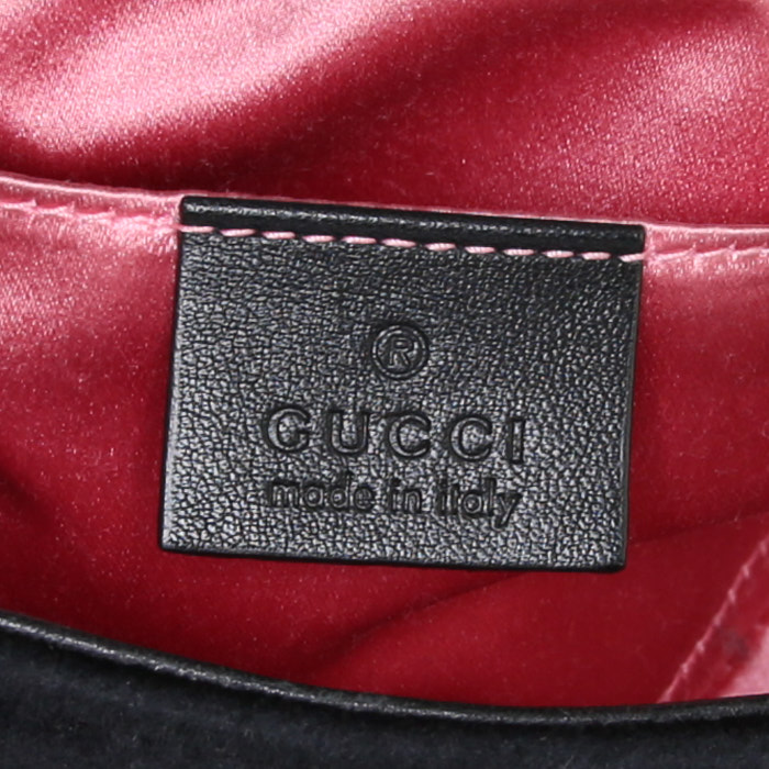 Borsa a tracolla Gucci GG Marmont mini in velluto nero con decori geometrici - Detail D4