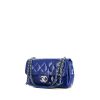 Chanel Mini Timeless shoulder bag in blue patent quilted leather - 00pp thumbnail