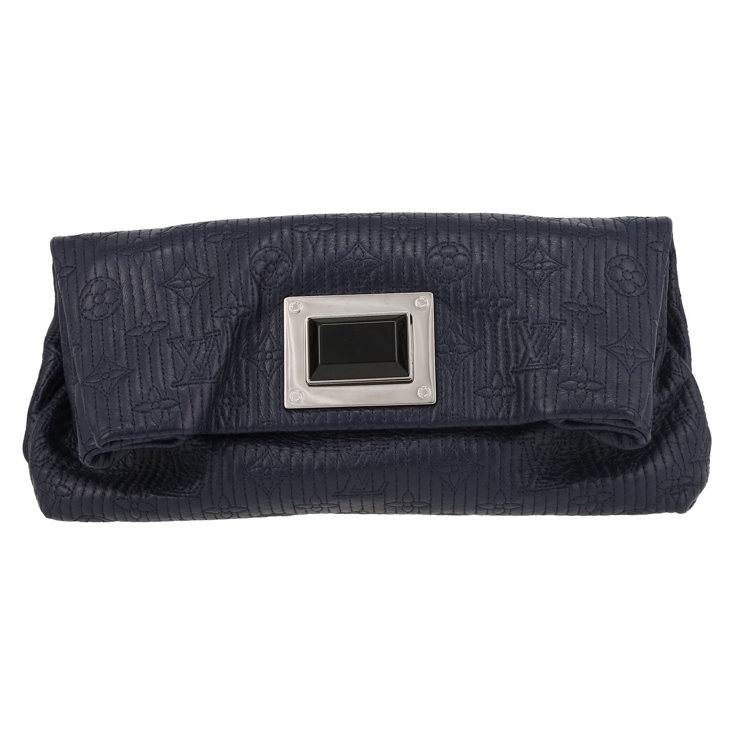 Pochette Louis Vuitton  Altair en cuir monogram bleu-marine - Detail D2