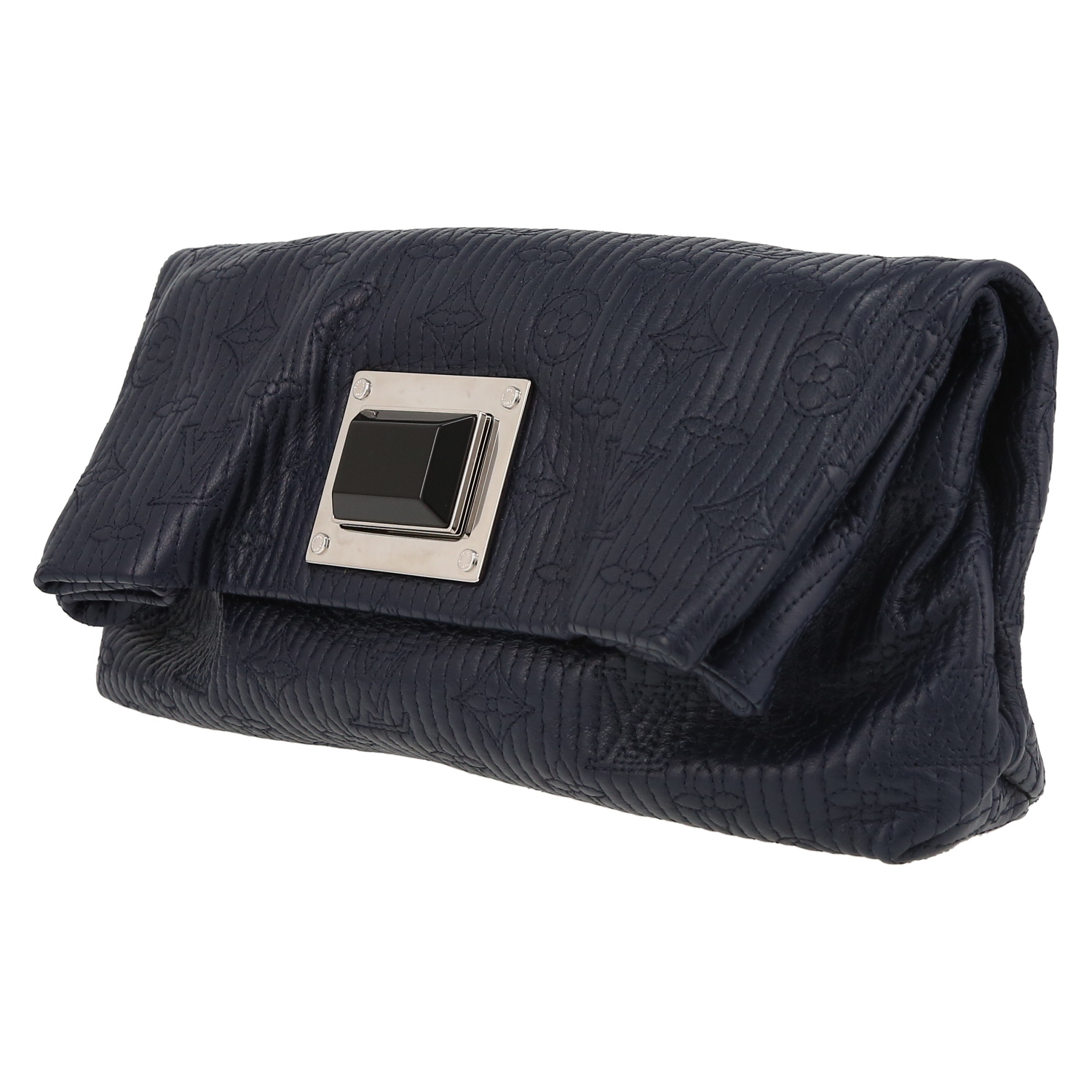 Pochette Louis Vuitton  Altair en cuir monogram bleu-marine - Detail D3