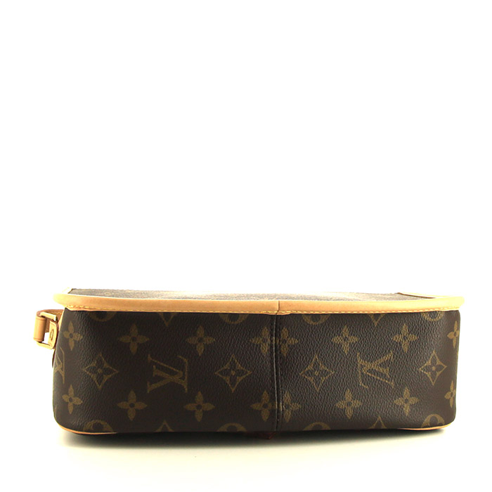 Louis Vuitton Sologne shoulder bag in brown monogram canvas and natural leather - Detail D4