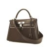 Hermes Kelly Lakis handbag in brown Swift leather and brown canvas - 00pp thumbnail