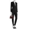 Hermes Kelly Lakis handbag in brown Swift leather and brown canvas - Detail D1 thumbnail