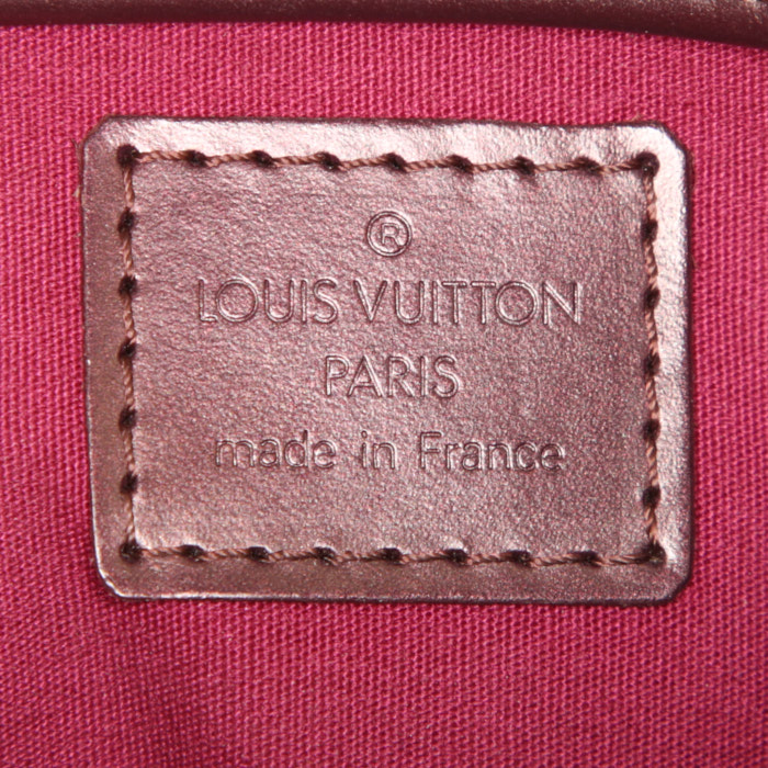 Bolso de mano Louis Vuitton Fowler en cuero Monogram morado y cuero natural - Detail D3