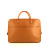 Hermes Plume briefcase in gold epsom leather and orange piping - 360 thumbnail