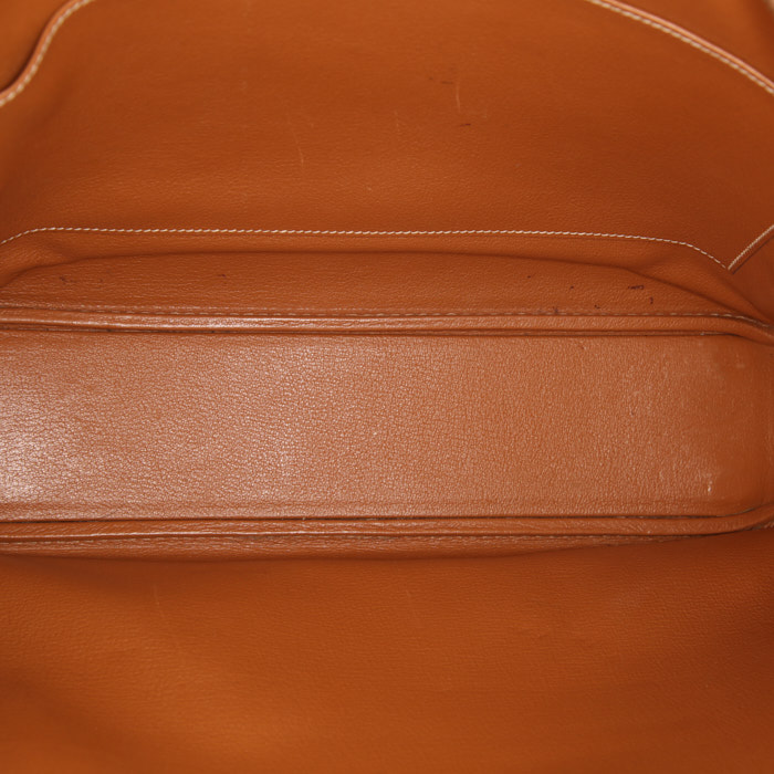 Porte-documents Hermes Plume en cuir epsom gold et jonc orange - Detail D2