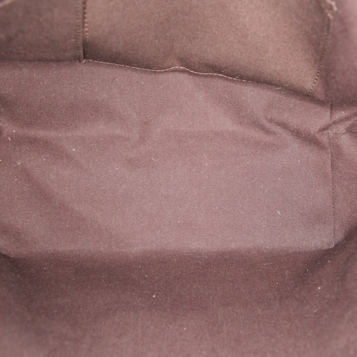 Louis Vuitton Bellevue large model handbag in burgundy monogram patent leather and natural leather - Detail D2