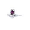 Chaumet Joséphine Aigrette ring in white gold, diamonds and garnet - 00pp thumbnail