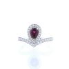 Chaumet Joséphine Aigrette ring in white gold, diamonds and garnet - 360 thumbnail