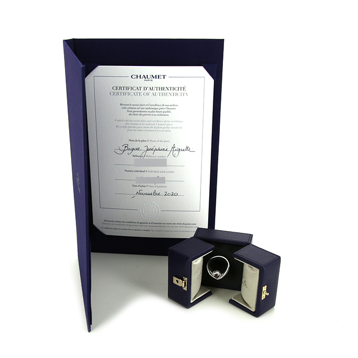 Bague Chaumet Joséphine Aigrette en or blanc, diamants et grenat - Detail D2