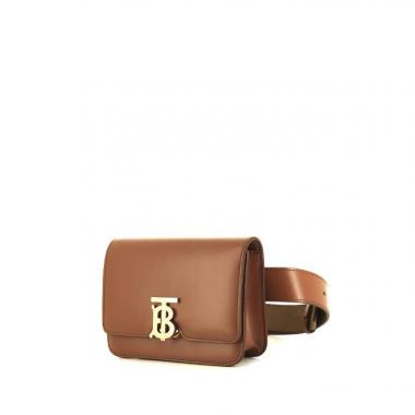 Bolsito-cinturón Burberry TB en cuero marrón